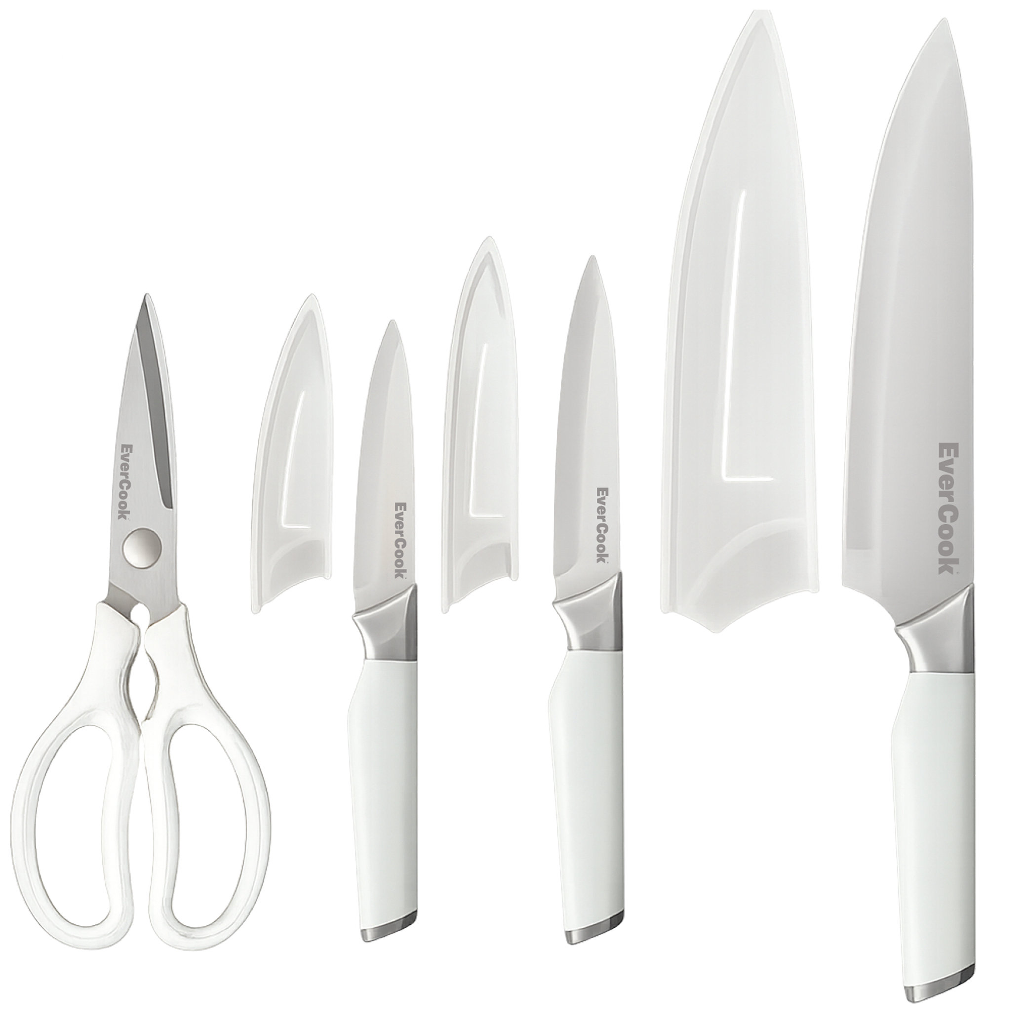 7-PIECE KNIFE SET WITH SCISSORS/SHEATHS
