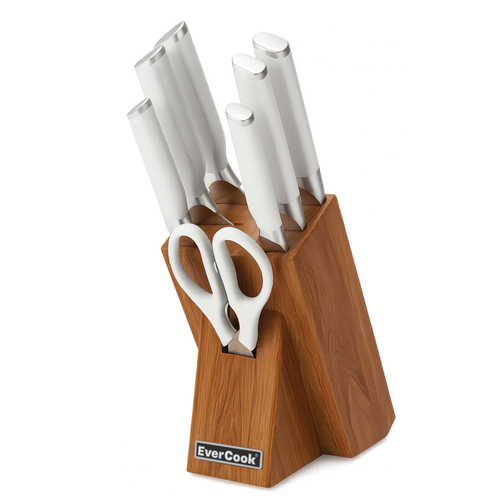 8-PIECE KNIFE BLOCK SET WHITE