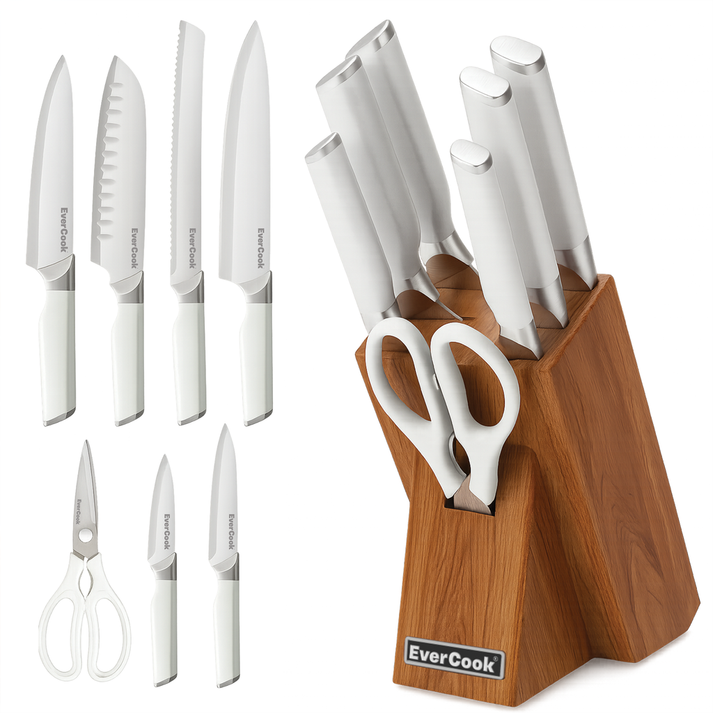 8-PIECE KNIFE BLOCK SET WHITE