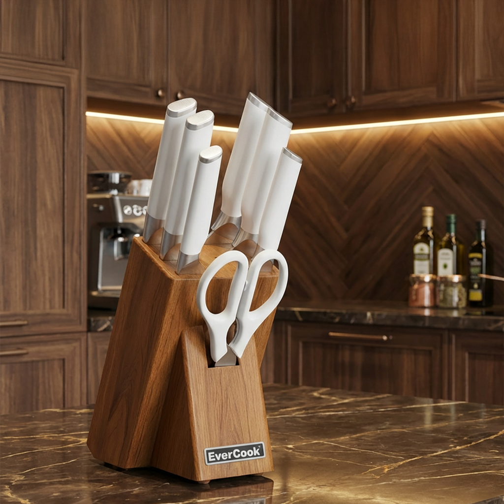 8-PIECE KNIFE BLOCK SET WHITE