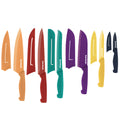 12-PIECE MULTI-COLOR KNIFE SET WITH SHEATHS
